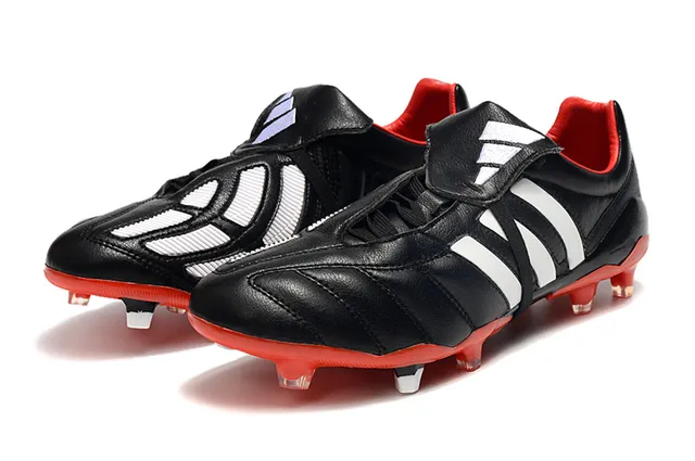 Adidas Copa Rouge Argent Cuir Matelassé Supérieur Panneau de Trois Rayures Terrain Firme Chaussures de Football 15