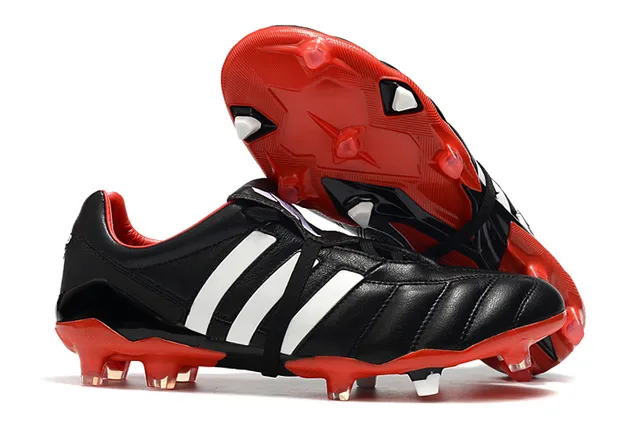 Adidas Copa Rouge Argent Cuir Matelassé Supérieur Panneau de Trois Rayures Terrain Firme Chaussures de Football 16
