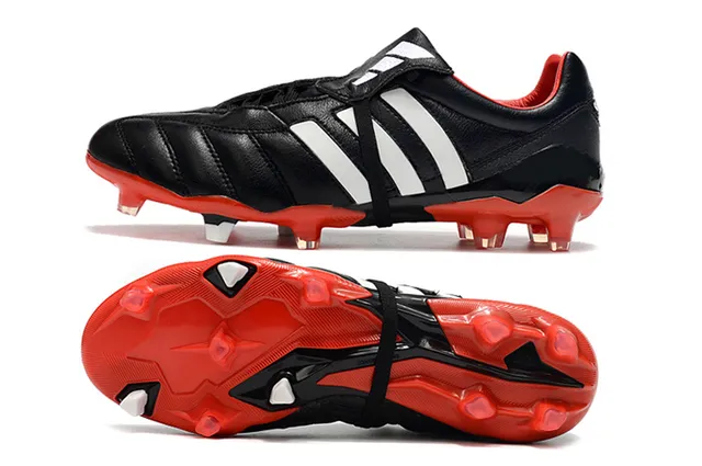 Adidas Copa Rouge Argent Cuir Matelassé Supérieur Panneau de Trois Rayures Terrain Firme Chaussures de Football 17