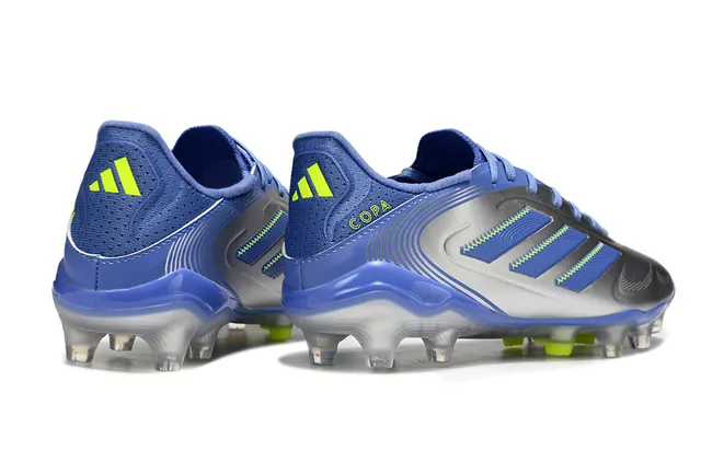 Adidas Copa Silver Blue Metallic Synthetic Upper Three-Stripe Overlays Firm-Ground Soccer Shoes 5