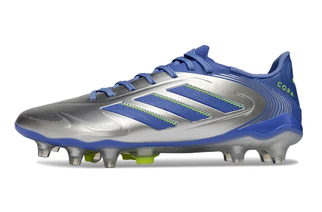 Adidas Copa Silver Blue Metallic Synthetic Upper Three-Stripe Overlays Firm-Ground Soccer Shoes 7