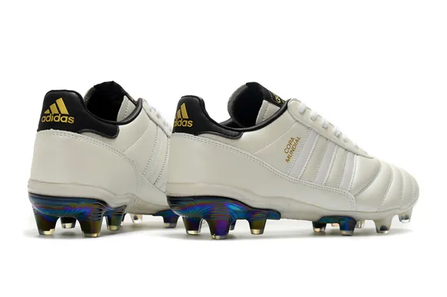 Adidas Copa White Multicolor Quilted Leather Upper Three-Stripe Side Panel Firm-Ground Soccer Shoes 15