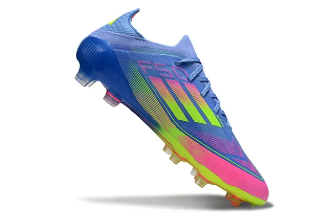 Adidas F50 Blue Multicolor Low-Cut Knit Upper Gradient Color Blocking Firm-Ground Soccer Shoes 2