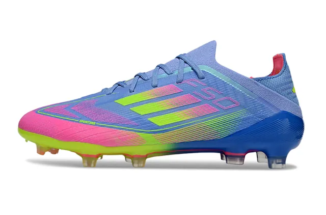Adidas F50 Blue Multicolor Low-Cut Knit Upper Gradient Color Blocking Firm-Ground Soccer Shoes 7