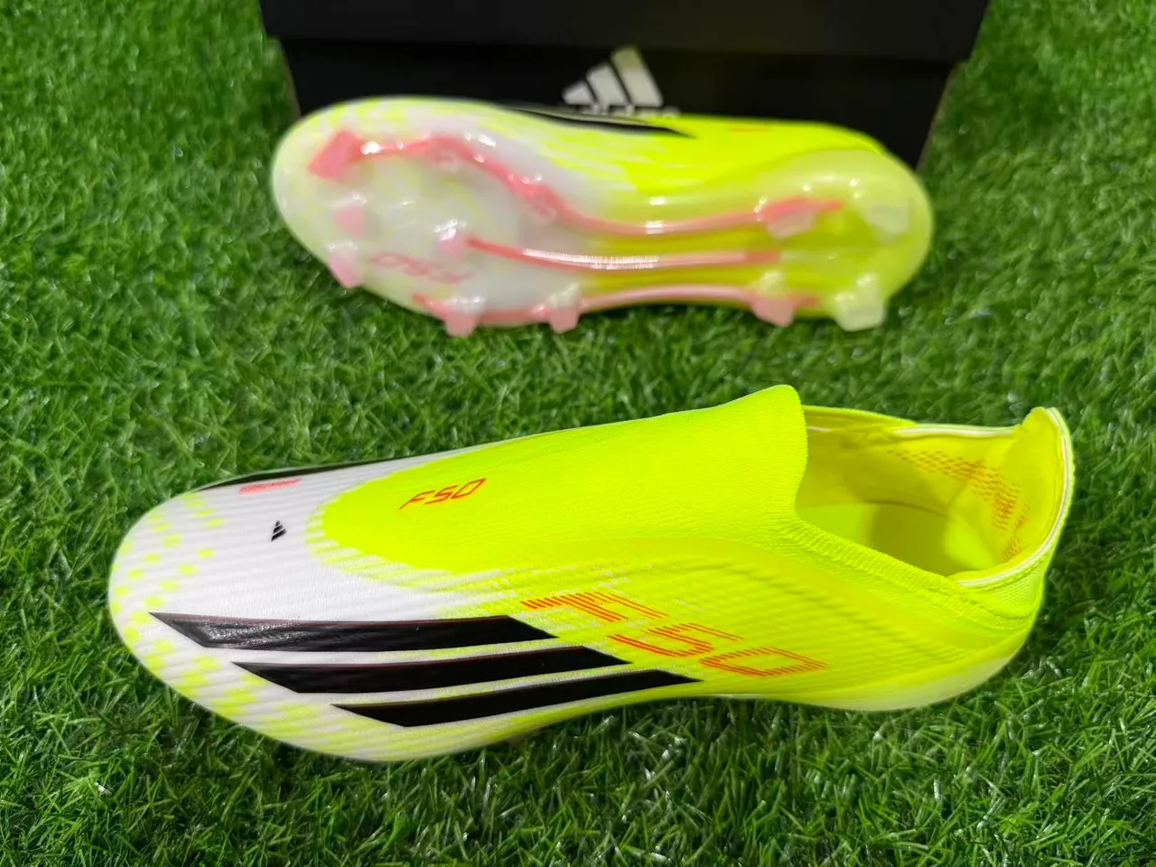 Adidas F50 Neon Yellow Black Firm-Ground Soccer Shoes 6
