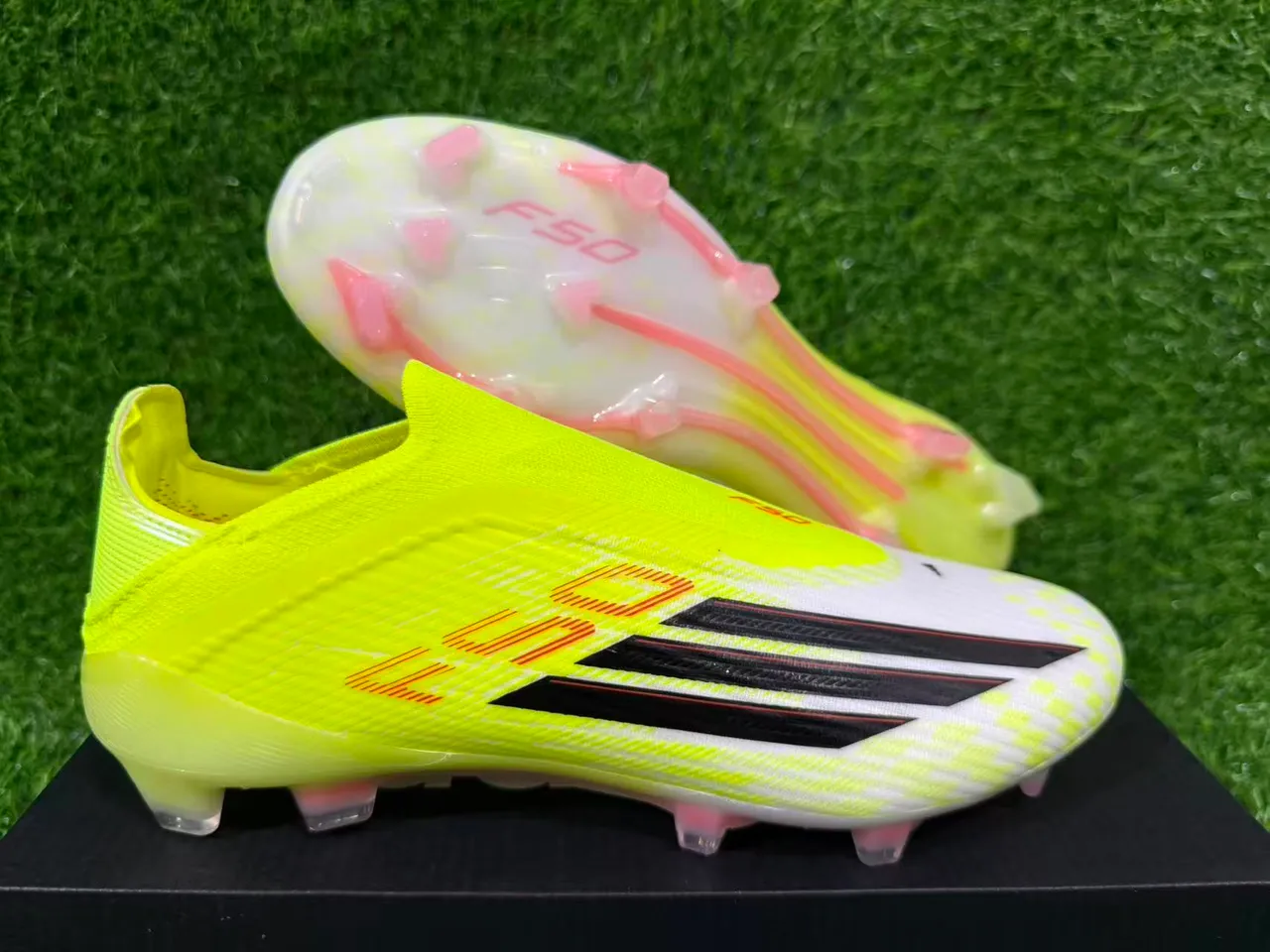 Adidas F50 Neon Yellow Black Firm-Ground Soccer Shoes 9