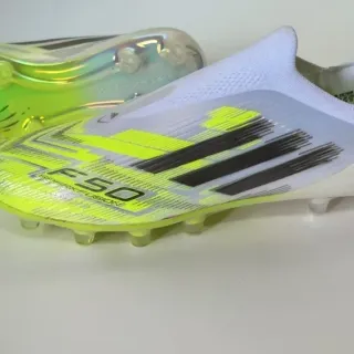 Adidas F50 Spark Fusion White Neon Yellow Firm-Ground Soccer Shoes