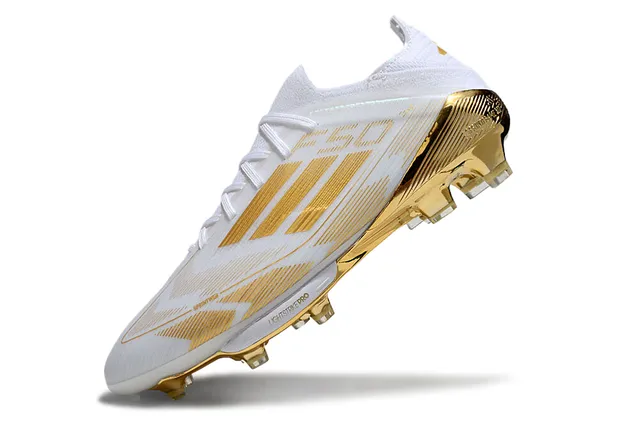 Adidas F50 White and Gold Firm-Ground Soccer Shoes 3