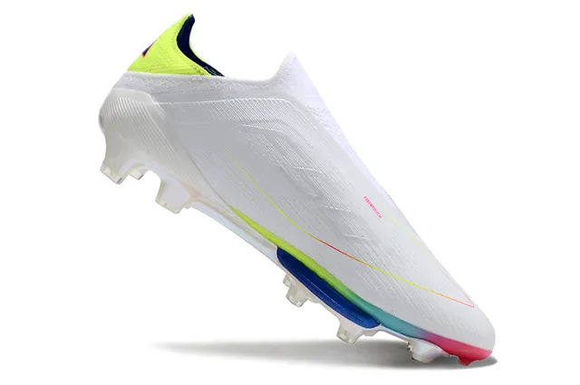 Adidas F50 সাদা বহুরঙা লো-কাট সক-ফিট আপার ইরিডেসেন্ট হিল কাউন্টার Firm-Ground ফুটবল জুতা 2