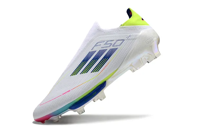 Adidas F50 সাদা বহুরঙা লো-কাট সক-ফিট আপার ইরিডেসেন্ট হিল কাউন্টার Firm-Ground ফুটবল জুতা 3