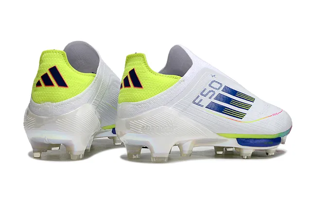 Adidas F50 সাদা বহুরঙা লো-কাট সক-ফিট আপার ইরিডেসেন্ট হিল কাউন্টার Firm-Ground ফুটবল জুতা 5