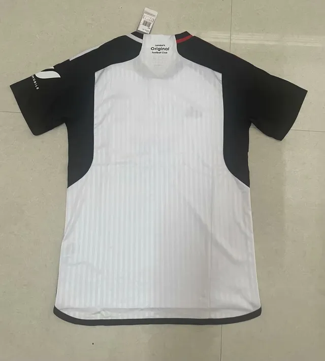 Adidas Fulham FC Home White Black Red Short-Sleeve Collared Jersey 2