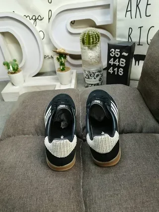 Adidas Gazelle Black and White Woven Stripe Lifestyle Sneakers 8