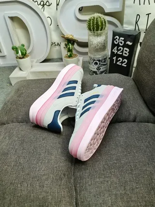 Adidas Gazelle Light Gray Navy Orange Gum Lifestyle Sneakers 6