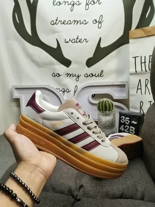 Adidas Gazelle Light Gray Navy Orange Gum Lifestyle Sneakers 15