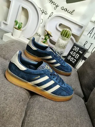 Adidas Gazelle Tênis Lifestyle de Camurça Azul Marinho 9