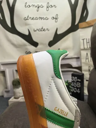 Adidas Gazelle White Green Red Gum Lifestyle Sneakers 3