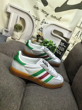 Adidas Gazelle White Green Red Gum Lifestyle Sneakers 9