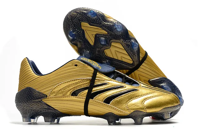 Adidas সোনালি সাদা ধাতব সিন্থেটিক উপরের রিবড টেক্সচার দৃঢ় মাটির ফুটবল জুতা 4