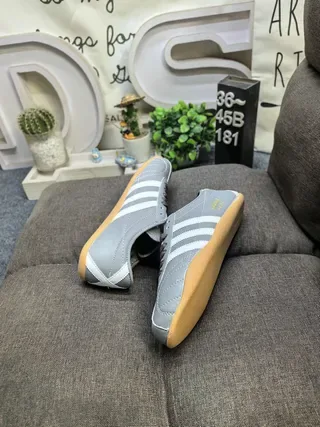 Adidas Gray Beige Low-Top Leather Upper Lifestyle Sneakers 6