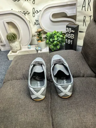 Adidas Gray Beige Low-Top Leather Upper Lifestyle Sneakers 8