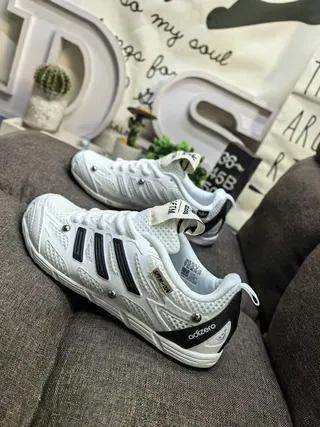 Adidas Gray Black Breathable Mesh Upper Three-Stripe Side Panel Sneakers 7