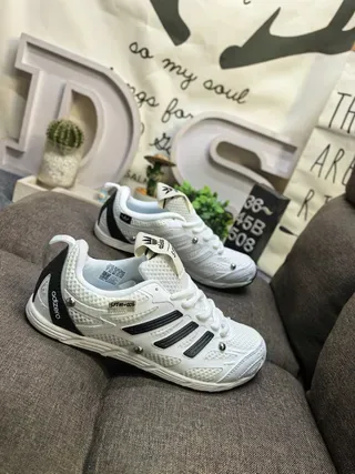 Adidas Gray Black Breathable Mesh Upper Three-Stripe Side Panel Sneakers 9