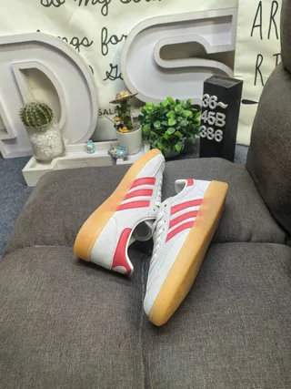 Adidas Gray Pink Suede Upper Three-Stripe Side Panel Lifestyle Sneakers 6