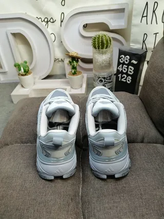 Adidas Gray Silver Sole Mesh And Synthetic Overlay Construction Chunky Sneakers 8