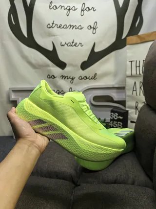 Adidas Green Black Chunky Platform Sole Engineered Knit Upper Lifestyle Sneakers 5