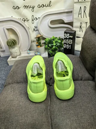Adidas Green Black Chunky Platform Sole Engineered Knit Upper Lifestyle Sneakers 8