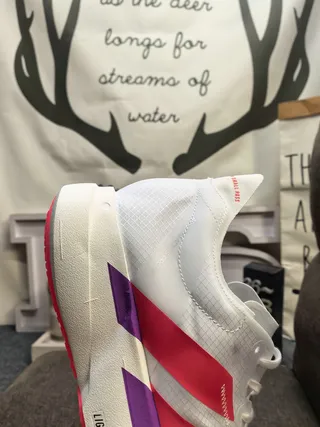 Adidas Lightstrike Pro White Red Lightweight Engineered Mesh Upper Sculpted Midsole Running Shoes 3