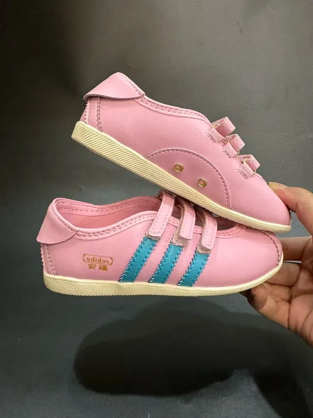 Adidas Mary Jane Argent Blanc Métallique Cuir-Like Supérieur Trois Velcro Straps Mary Jane Chaussures 17