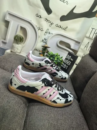 Adidas Multicolor Black Leopard-Print Upper Three-Stripe Side Panel Lifestyle Sneakers 19