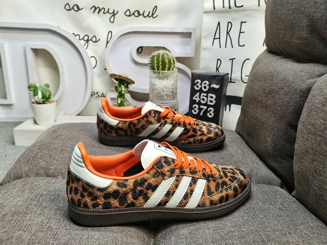 Adidas Multicolor Orange Leopard-Print Upper Lining And Laces Lifestyle Sneakers 1