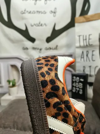 Adidas Multicolor Orange Leopard-Print Upper Lining And Laces Lifestyle Sneakers 3