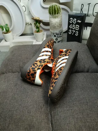 Adidas Multicolor Orange Leopard-Print Upper Lining And Laces Lifestyle Sneakers 6