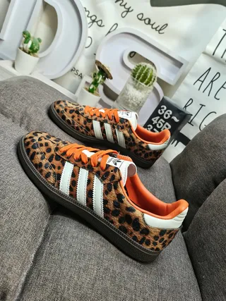 Adidas Multicolor Orange Leopard-Print Upper Lining And Laces Lifestyle Sneakers 7