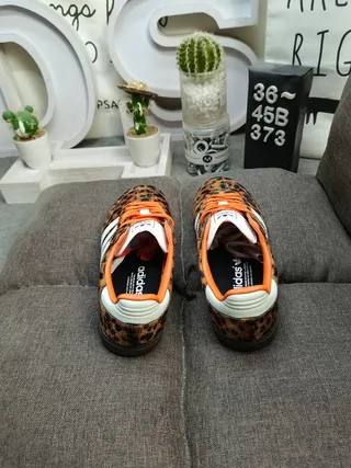Adidas Multicolor Orange Leopard-Print Upper Lining And Laces Lifestyle Sneakers 8