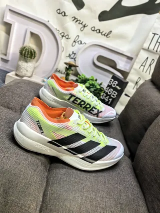 Adidas Multicolor Orange Lightweight Mesh Upper Neon Gradient Overlay Running Shoes 9