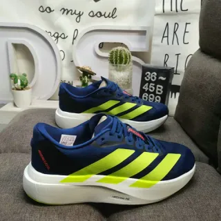 Adidas Zapatillas de correr Navy Yellow Low-Top con upper de malla