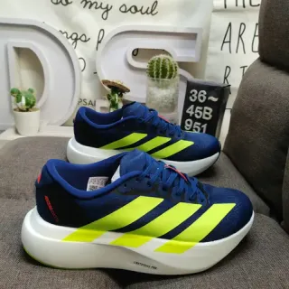 Adidas Chaussures de course Navy Yellow Low-Top Racing Silhouette Engineered Mesh Upper