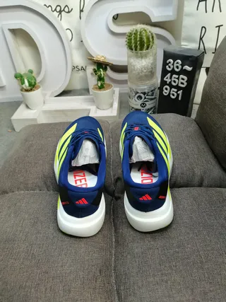 Adidas Navy Yellow Low-Top Racing Silhouette Engineered Mesh Upper Running Shoes 8