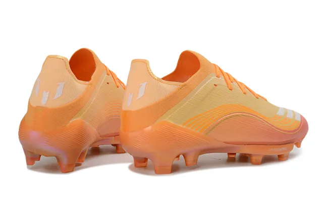 Adidas Orange Gold Low-Cut Synthetic Upper Wave-Patterned Overlay Firm-Ground Soccer Shoes 5