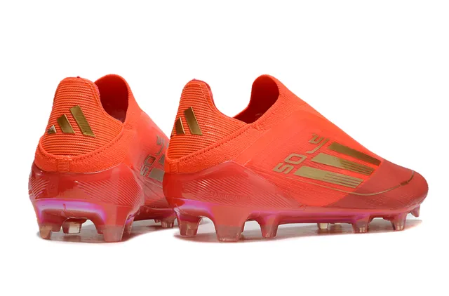 Adidas नारंगी स्वर्ण मोजा फिट अपर धातुय बिंदु कठोर मैदान फुटबॉल जूते 5
