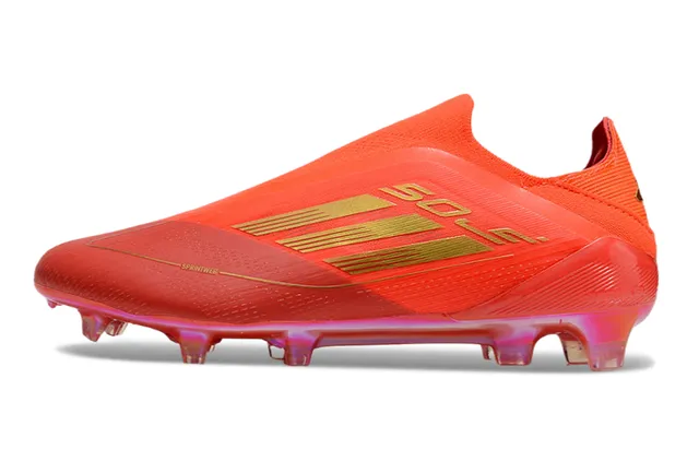 Adidas नारंगी स्वर्ण मोजा फिट अपर धातुय बिंदु कठोर मैदान फुटबॉल जूते 7