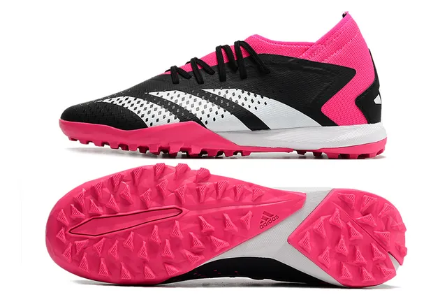 Adidas rose noir coupe basse colockette lacets asymétriques cage gazon artificiel chaussures de football 16
