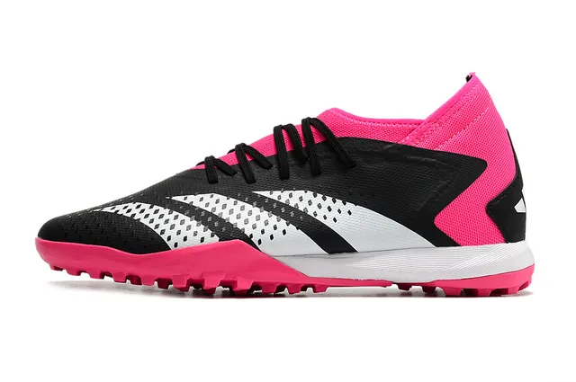 Adidas rose noir coupe basse colockette lacets asymétriques cage gazon artificiel chaussures de football 19