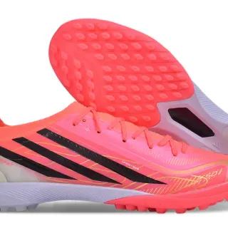 Adidas Pink Black Low-Cut Synthetic Upper Turf Soccer Shoes