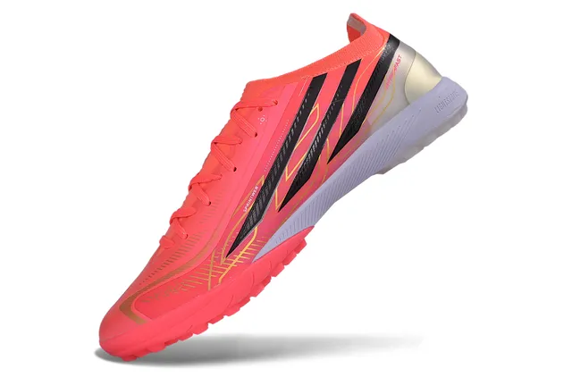 Adidas chaussures de football turf rose noir à talon bas avec empeigne synthétique 3